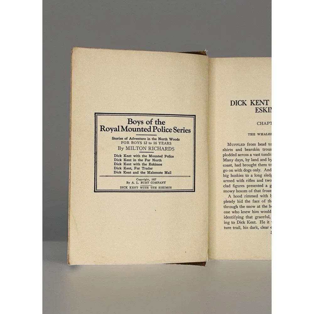 Vintage 1927 Dick Kent with the Eskimos Milton Richards Hardcover Book Saalfield
